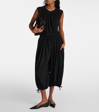 Gathered cropped jersey tapered pants | Toteme