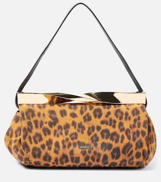 Twist Small leopard-print suede clutch | Aquazzura