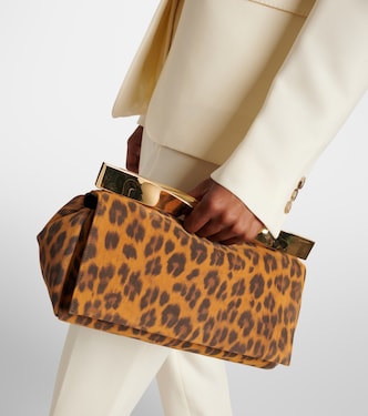 Twist Small leopard-print suede clutch | Aquazzura