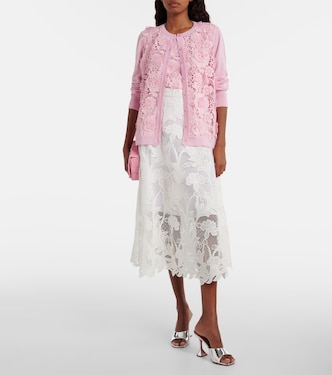 Cárdigan con encaje floral | Oscar de la Renta