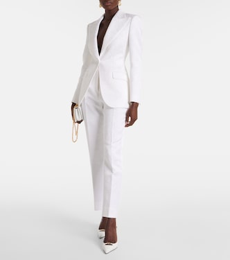 Pantalon slim en brocart de coton mélangé | Dolce&Gabbana