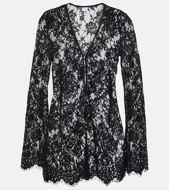Cotton and brocade lace minidress | Bananhot