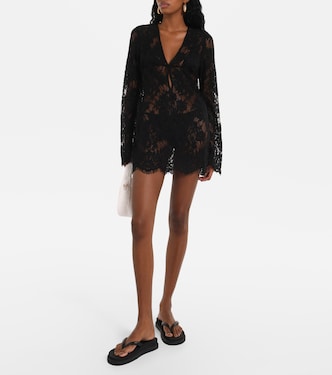 Cotton and brocade lace minidress | Bananhot