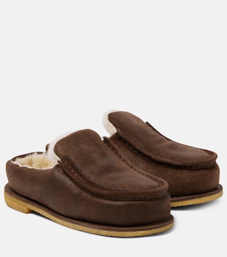 Mules in suede con shearling | JW Anderson