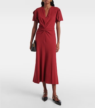 Gathered wool-blend midi dress | Victoria Beckham