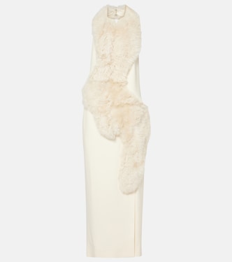 Midikleid aus Cady mit Shearling | Toteme