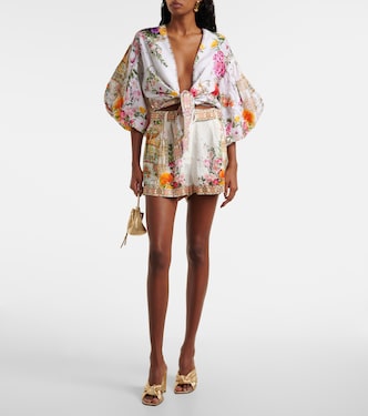Shorts in lino a vita alta con cintura | Camilla