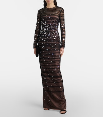 Defne sequined pleated tulle gown | Safiyaa
