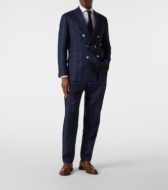 Traje de lino con raya diplomática | Brunello Cucinelli