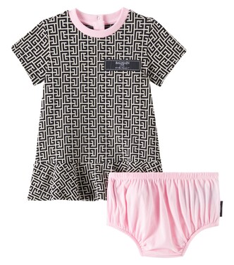 Baby cotton-blend dress and bloomers | Balmain Kids