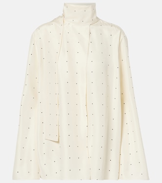 Blusa de seda con lazada y lunares | Róhe