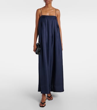 Abito lungo Heather in twill di seta | Asceno