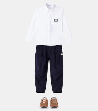 DG Running suede and mesh sneakers | Dolce&Gabbana Kids