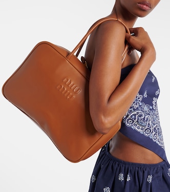Beau leather tote bag | Miu Miu