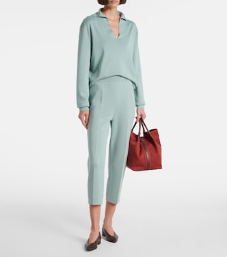 Pantalones tapered cropped Siena de seda y algodón | Loro Piana