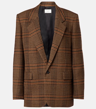 Blazer en laine à carreaux | Saint Laurent