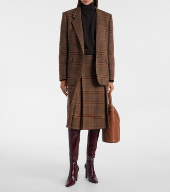 Blazer en laine à carreaux | Saint Laurent