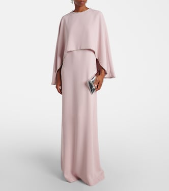 Crystal-embellished caped gown | Costarellos