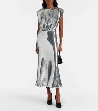 Gathered sequined midi dress | David Koma
