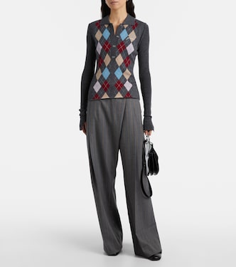 Pinstripe wide-leg pants | Ganni