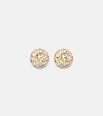 Onda Boule 18kt gold stud earrings with diamonds | Marina B
