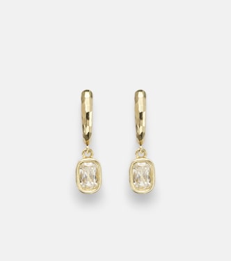 Hidden Gem 18kt gold huggies with diamonds | Octavia Elizabeth