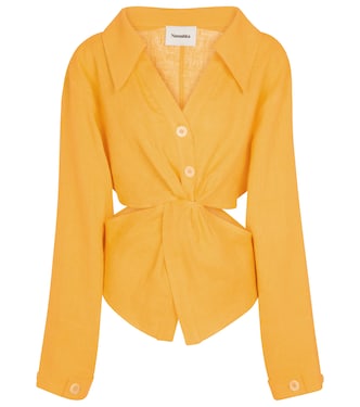 Rasha cutout linen shirt | Nanushka