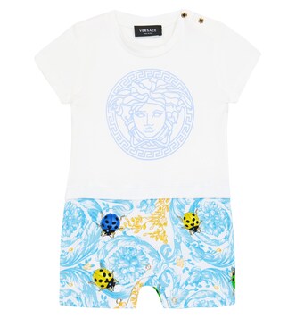 Baby - Tutina in jersey di cotone con stampa | Versace Kids