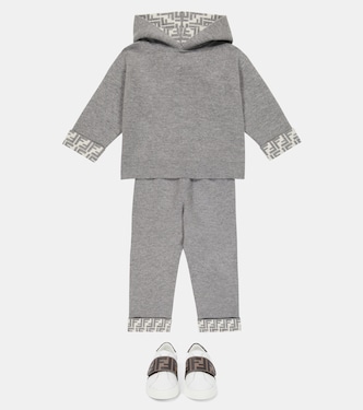 Reversible wool and cashmere sweatpants | Fendi Kids