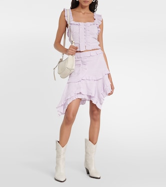 Gimsy ruffle-trimmed crêpe crop top | Isabel Marant