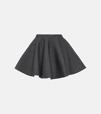 Minifalda en mezcla de lana acanalada | Alaïa