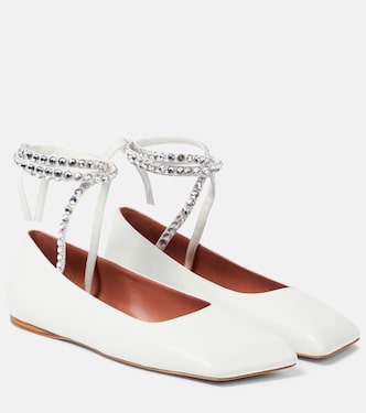 Verzierte Ballerinas Ane aus Leder | Amina Muaddi
