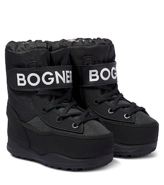Shearling-trimmed leather boots | Bogner Kids