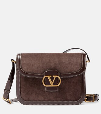 Borsa a spalla 9to5 Medium in suede | Valentino Garavani