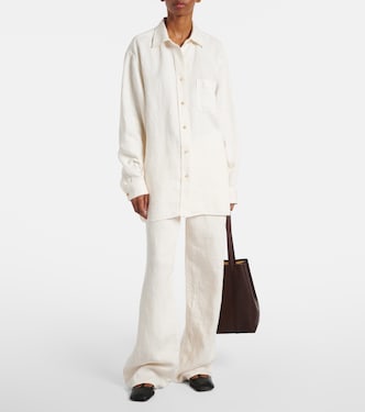 Jeans regular Eglitta in lino a vita media | The Row