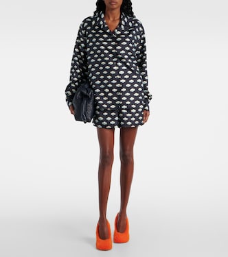 Shorts de sarga de seda estampados | Loewe