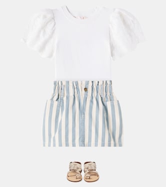 Gonna di jeans arricciata a righe | Rylee + Cru