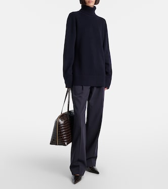 Pantaloni regular in cotone a vita alta | Toteme