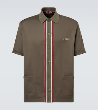Polohemd Web Stripe aus Baumwoll-Piqué | Gucci