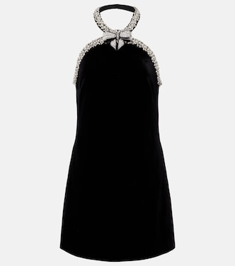Crystal-embellished velvet minidress | Self-Portrait
