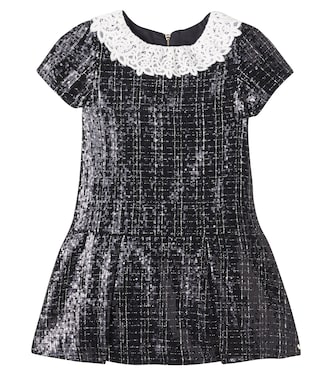 Robe en tweed à sequins et dentelle | Tartine et Chocolat