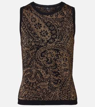 Paisley wool-blend lamé tank top | Etro