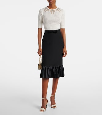 Pullover in cotone con cristalli | Valentino
