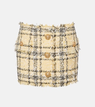 Sequined cotton-blend tweed miniskirt | Balmain