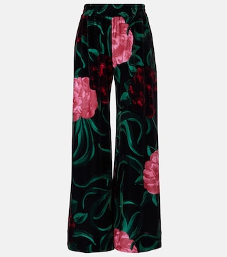 Floral velvet palazzo pants | La DoubleJ