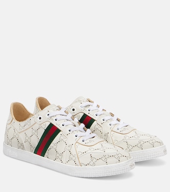 GG Web Stripe leather sneakers | Gucci