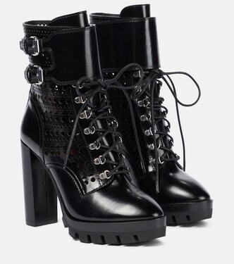 Botas de piel acordonadas corte láser | Alaïa