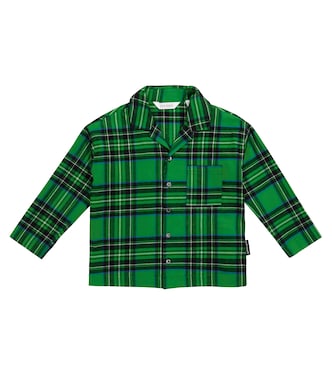 Chemise de pyjama en coton à carreaux | Palm Angels Kids