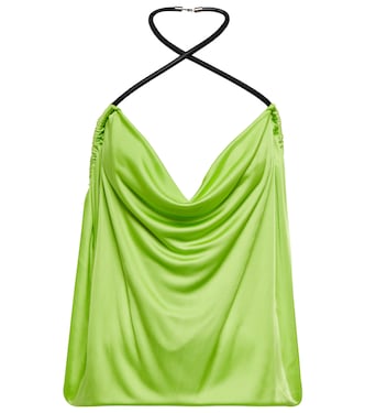Pauline leather-trimmed top | The Attico