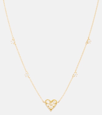 Collier Margot Heart Mini en or 18 ct et diamants | Jade Trau